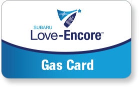Subaru Love Encore gas card image with Subaru Love-Encore logo. | Neil Huffman Subaru in Louisville KY