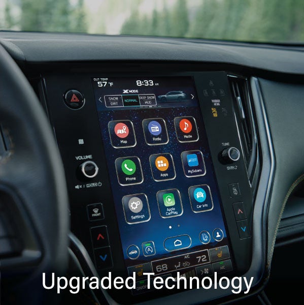 An 8-inch available touchscreen with the words “Ugraded Technology“. | Neil Huffman Subaru in Louisville KY