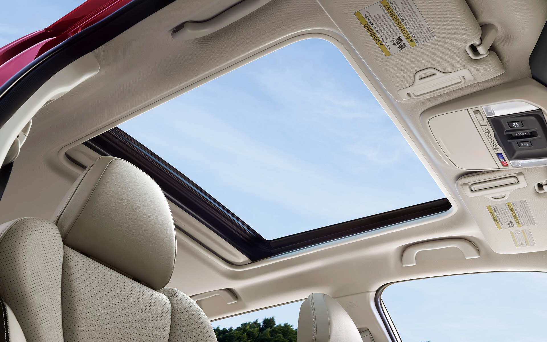 A view through the power sliding panoramic moonroof on the 2022 Forester Sport. | Neil Huffman Subaru in Louisville KY