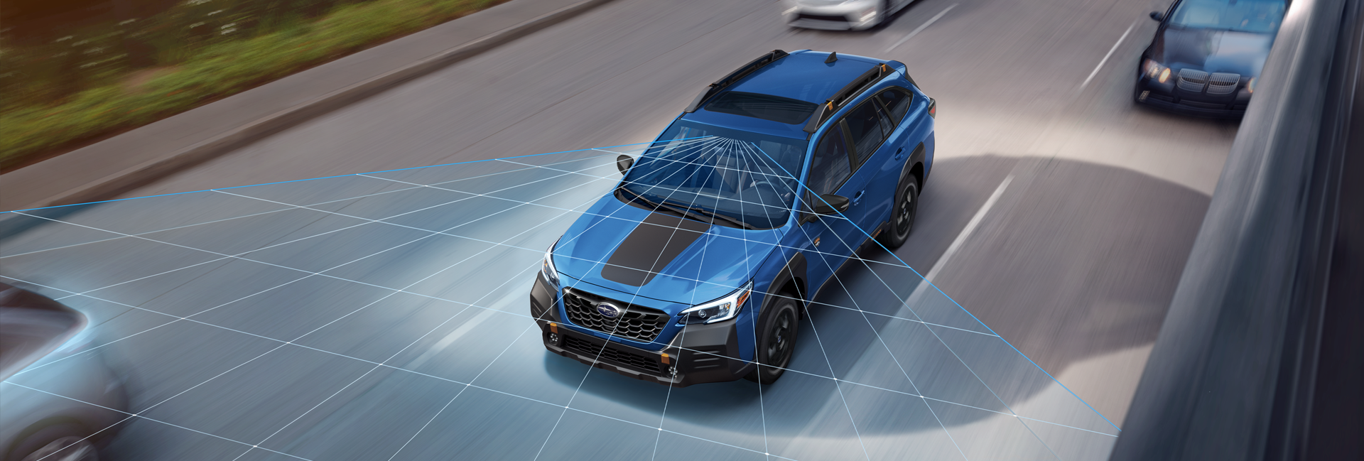 A photo illustration of the EyeSight Driver Assist Technology on the 2023 Outback Wilderness. | Neil Huffman Subaru in Louisville KY
